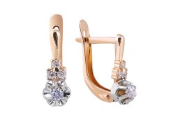 Золотые cерьги с фианитом