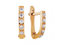 Золотые cерьги с фианитом