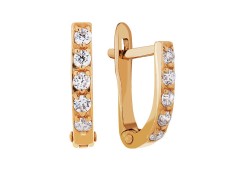 Золотые cерьги с фианитом