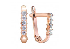 Золотые cерьги с фианитом