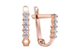 Золотые cерьги с фианитом