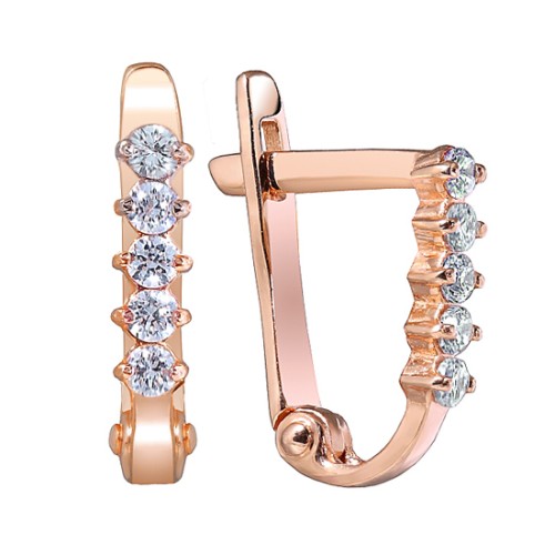 Золотые cерьги с фианитом