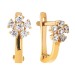 Золотые cерьги классические с фианитом