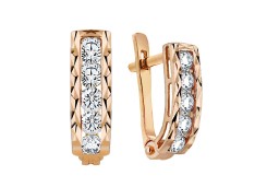 Золотые cерьги с фианитом