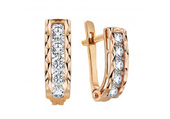 Золотые cерьги с фианитом