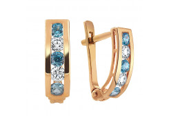 Золотые cерьги с фианитом