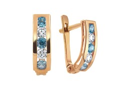 Золотые cерьги с фианитом