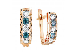 Золотые cерьги с фианитом