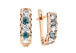 Золотые cерьги с фианитом