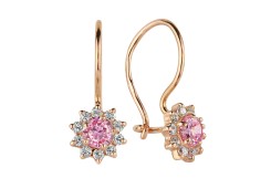 Золотые cерьги классические с фианитом