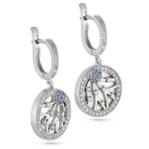Серьги из серебра 925 пробы с кристаллом Сваровски