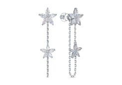 Серебряные cерьги пусеты (гвоздики) с фианитом