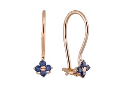 Золотые cерьги классические с фианитом