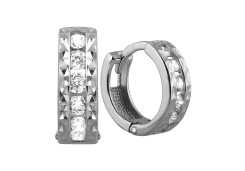 Серьги классические из белого золота с фианитом