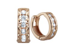 Золотые cерьги классические с фианитом