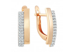 Золотые cерьги с фианитом