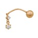 Серьга д/пирсинга из золота с фианитом