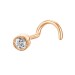 Серьга д/пирсинга из золота с фианитом