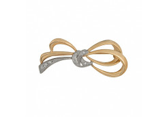 Брошь из золота с фианитом