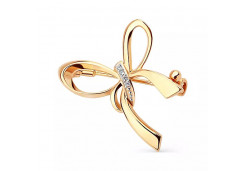 Брошь из золота с фианитом