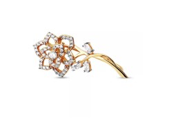 Брошь из золота с фианитом