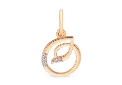 Золотая подвеска с фианитом