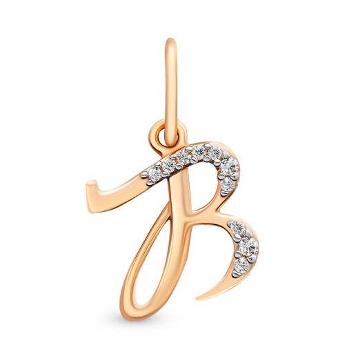 Золотая подвеска с фианитом