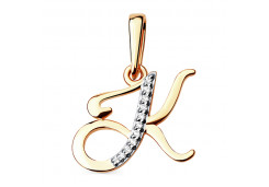 Золотая подвеска с фианитом