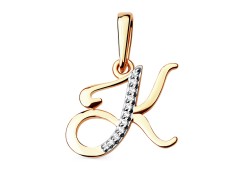 Золотая подвеска с фианитом