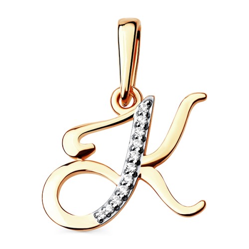 Золотая подвеска с фианитом