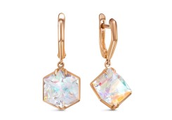 Золотые cерьги с ситаллом