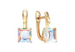 Золотые cерьги с ситаллом