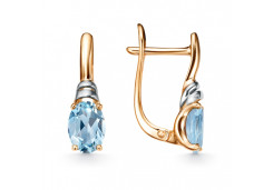 Золотые cерьги с топазом