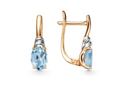 Золотые cерьги с топазом