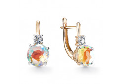 Золотые cерьги с ситаллом