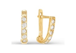 Золотые cерьги с фианитом