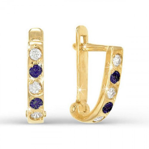 Золотые cерьги с фианитом