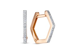 Золотые cерьги с фианитом