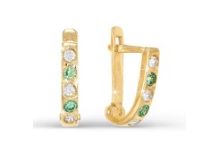 Золотые cерьги с фианитом