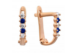 Золотые cерьги с фианитом