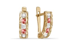 Золотые cерьги с фианитом