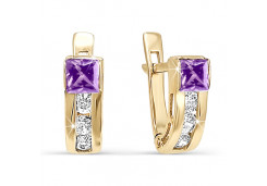 Золотые cерьги с фианитом
