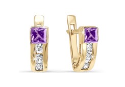 Золотые cерьги с фианитом