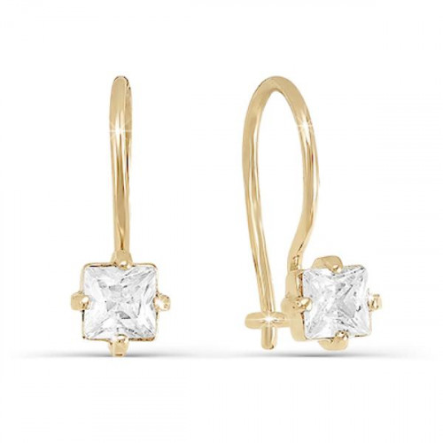 Золотые cерьги с фианитом