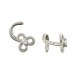 Серьга д/пирсинга из белого золота с фианитом