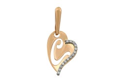 Золотая подвеска с фианитом