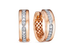 Золотые cерьги с фианитом