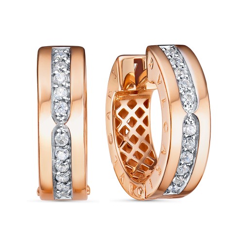 Золотые cерьги с фианитом