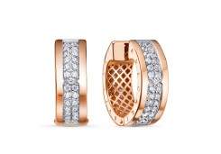 Золотые cерьги классические с фианитом