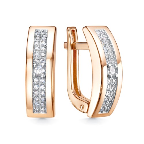 Золотые cерьги с фианитом